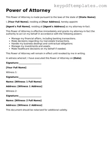 Printable Power of Attorney Template