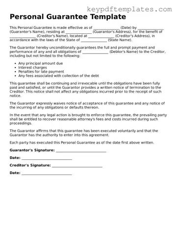 Printable Personal Guarantee Template