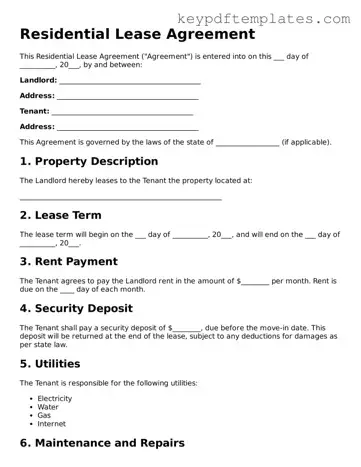 Printable Lease Agreement Template