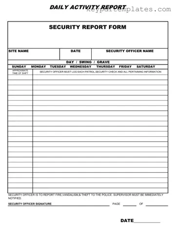 Get Security Guard Daily Report Sample Form