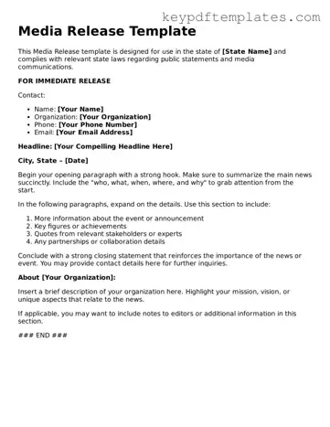 Printable Media Release Template