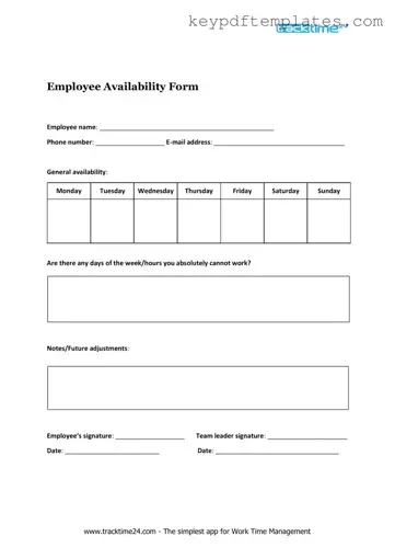 Get Employee Availability Form