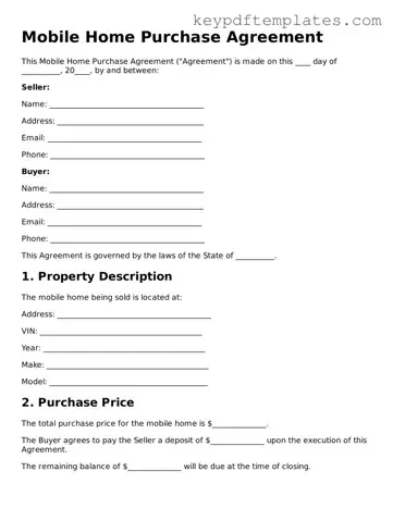Printable Mobile Home Purchase Agreement Template