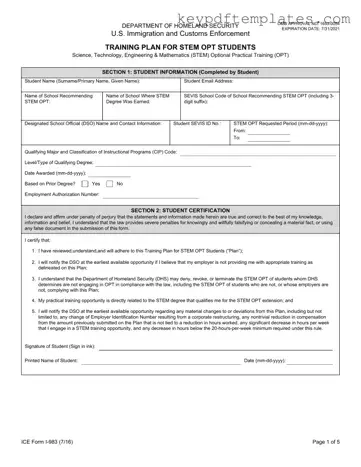 Get ICE I-983 Form