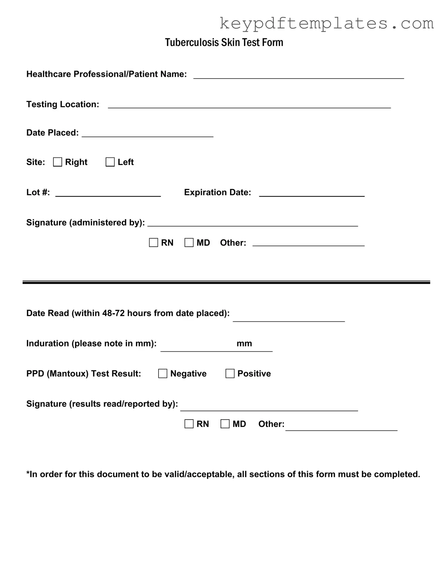 Get Tb Test Form