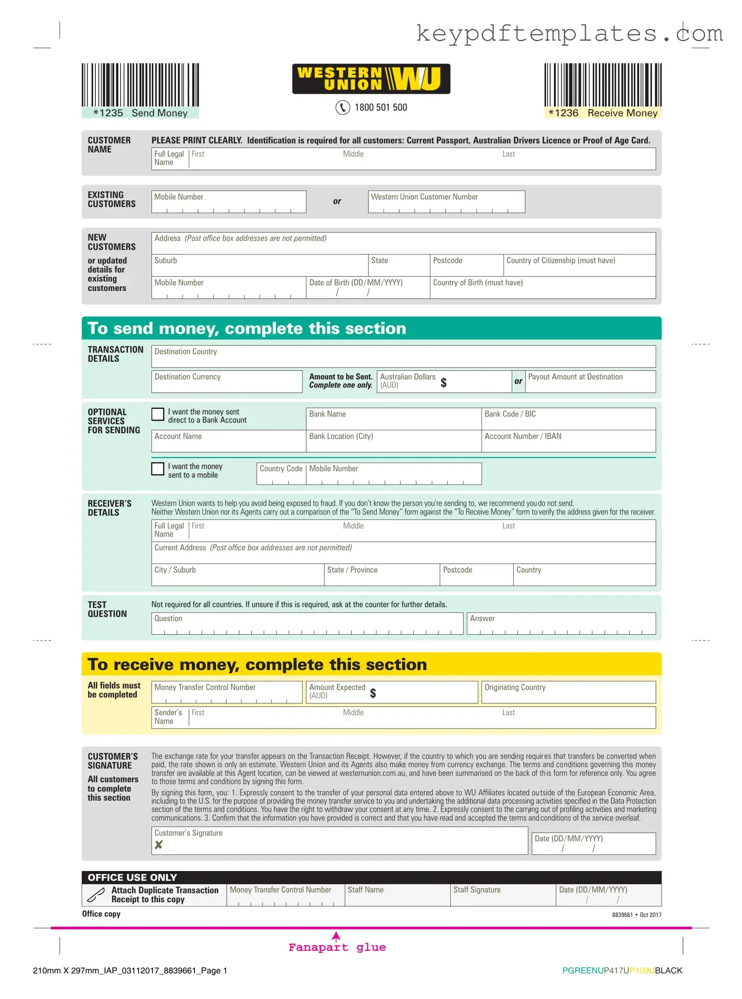 Get Western Union Form